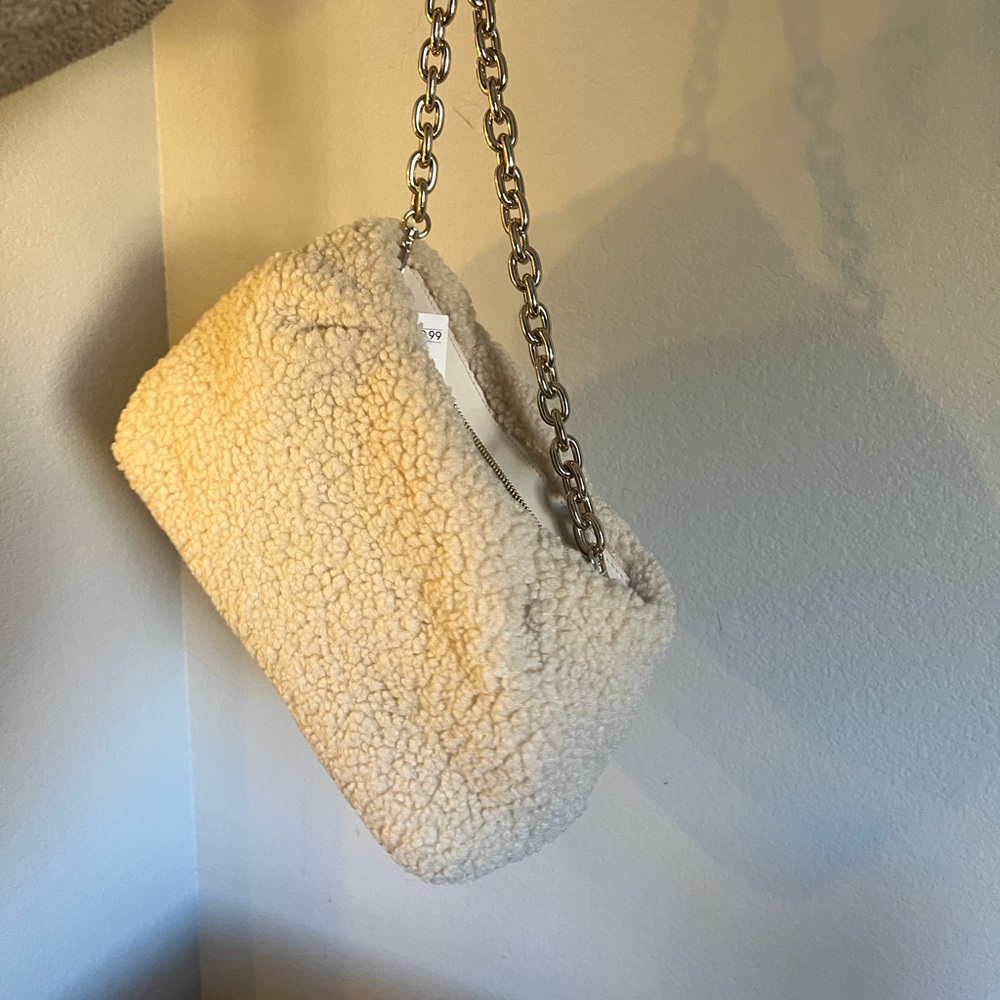 Nwt Cream Sherpa Purse